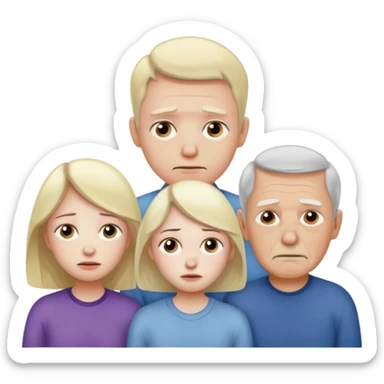 Ok keep this just change it a bit Standing next to the wife I want her brother to be sick and her parents are smiling and her grandfather is sick (no grandma) on the wife’s side. sticker