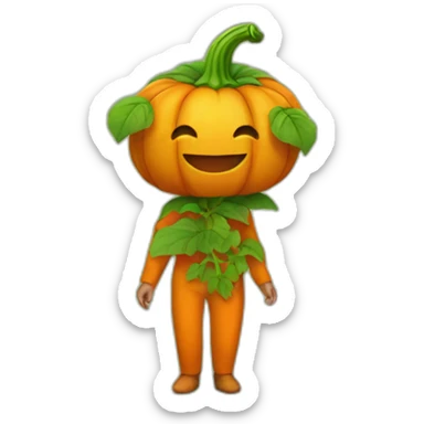 seedling in a pumpkin costume sticker