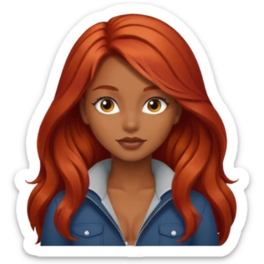 Sexyy red brown skin girl with red hair  long  sticker