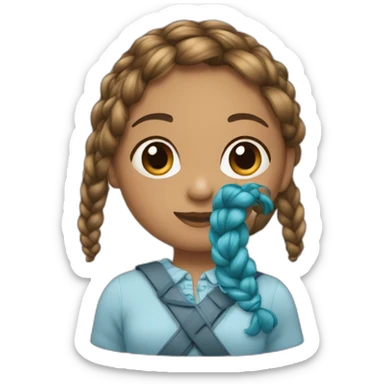 Fille avec tresse sticker