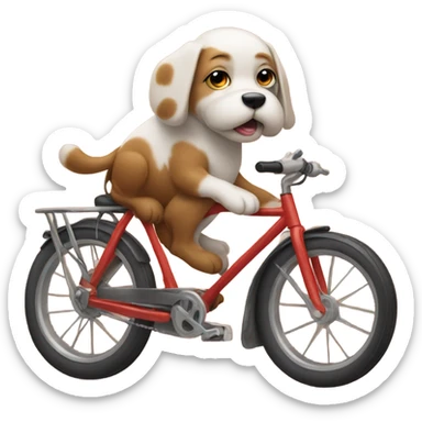Dog on a bike sticker