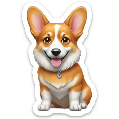 Full Orange head corgi East european village dog sticker