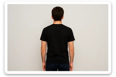 Rakurs orqadan oldiga qarab turgan inson sticker