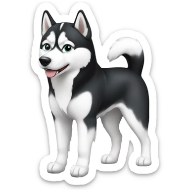 Siberian Husky, Black and white, full body sticker
