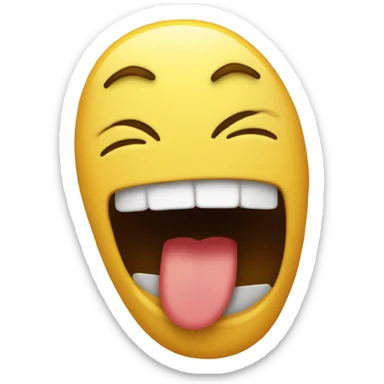 Yellow face emoji stress crying while laughing sticker
