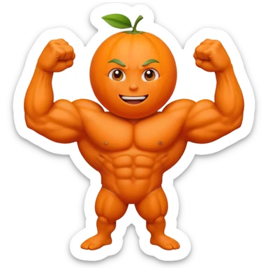 Muscle Orange Fruit Character Strongest sticker