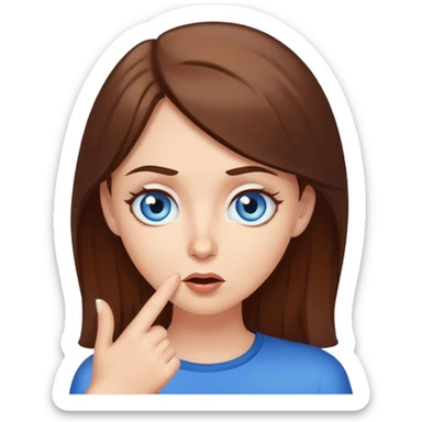 White girl blue eyes brown hair gossiping with attitude  sticker