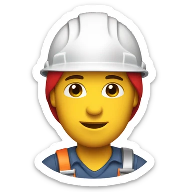 Construction worker red helmet sticker