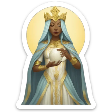 Tarot card the high priestess sticker