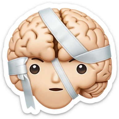 brain wrapped in a bandage sticker