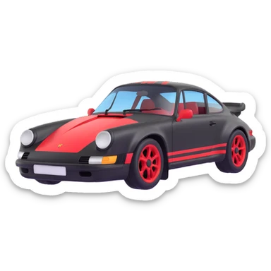 Black Porsche 911 with red details sticker