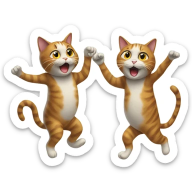 two cats walking on their two legs  sticker