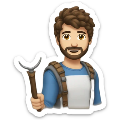 Un jeune homme brun et avec une barbe faisant du tir à l’arc sticker