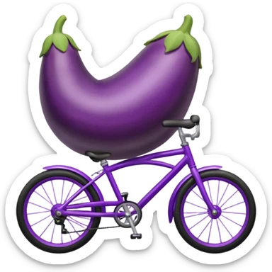 a eggplant riding a bike  sticker