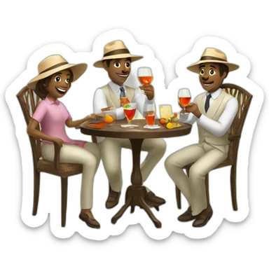 the cricket family having an aperitif sticker