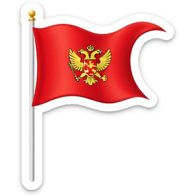 “Emoji-style red waving castle flag, flat clean lines, simple heraldic shape, no castle shown.” sticker