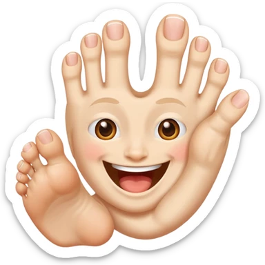 Toe flipping the middle toe sticker