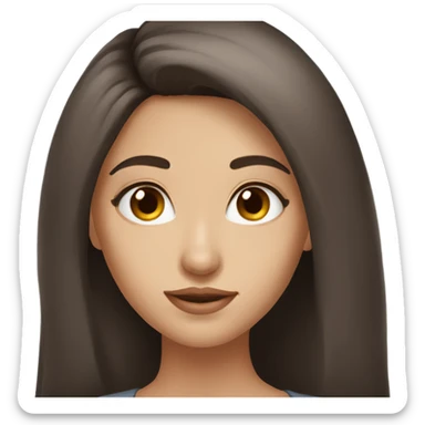 Beautiful Russian girl brown eyes very long dark brown hair  sticker