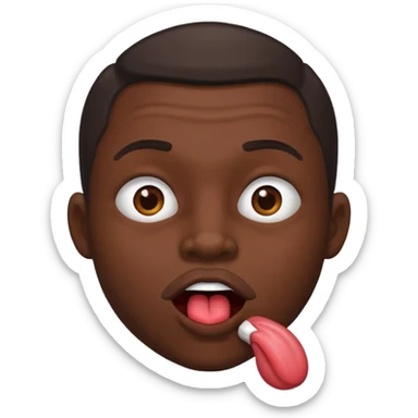 un homme qui se lèche les babines avec un regard malicieux en coin sticker