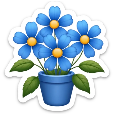 blue flowers sticker