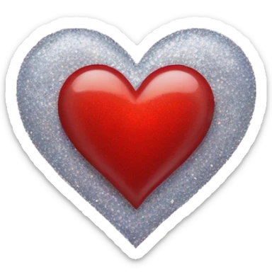 heart with glitter  sticker