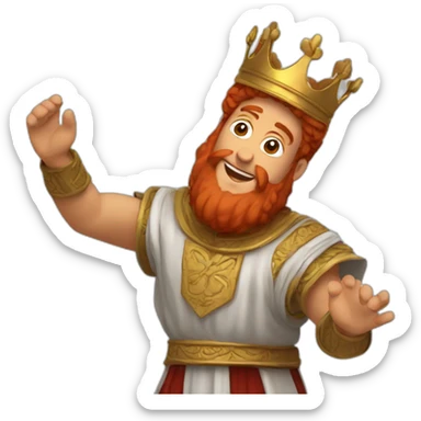 King David dancing red-haired biblical sticker