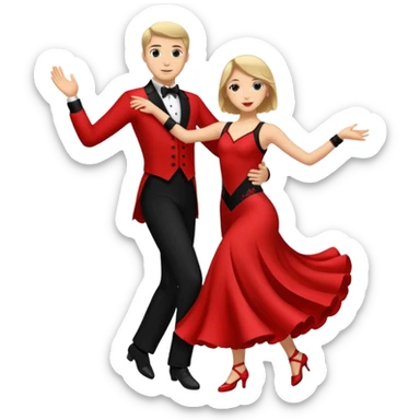 Ballroom dancing with red and black  sticker