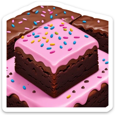 ultra realistic brownie with pink icing sticker