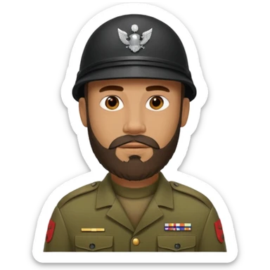 male soldiers with beard with out cap sticker