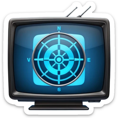 TV screen with crosshairs sticker