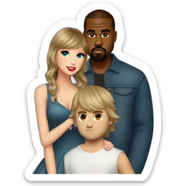 Taylor swift and Kanye west had a child sticker