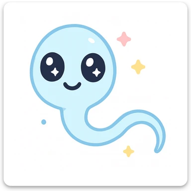 sperm emoji, cartoonish sticker