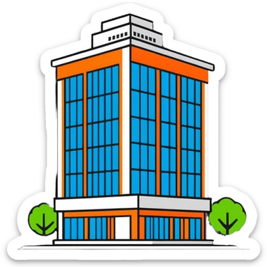 cute and approachable corporate office building sticker style sticker