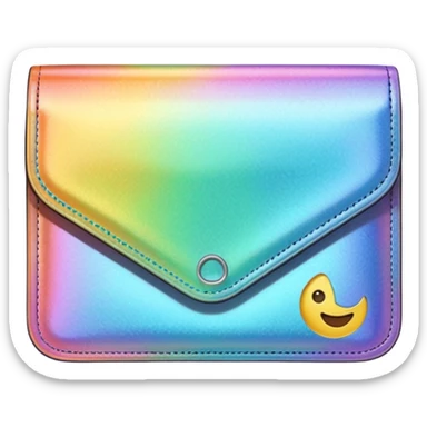 wallet, holographic pattern, colorful, emoji style sticker