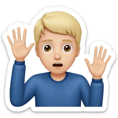 Shocked face with hand up sticker