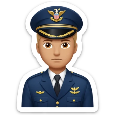 A muscular, serious navy fighter sticker