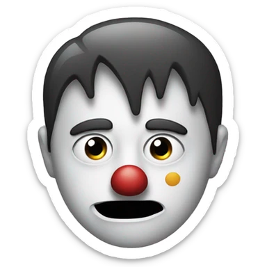 A disgusted face with a clown mask  sticker