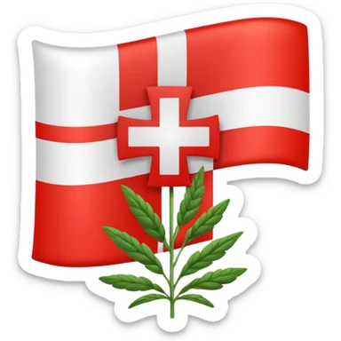 The herb of Rokiškis as a flag: devided in 4 parts... sticker