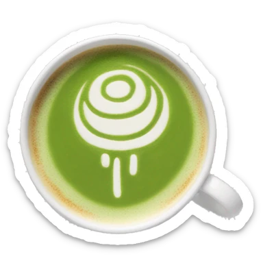 aesthetic matcha latte with traditional latte art in white mug sticker