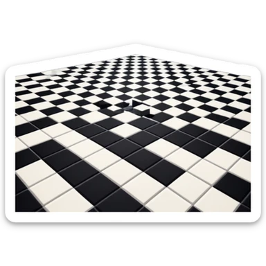 a checkered floor extending into a starry void in space sticker