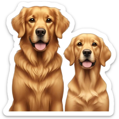 golden retriever with a brown dog sticker