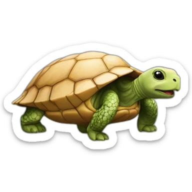 Tortue sur un lapin sticker