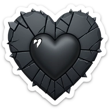Broken black heart sticker