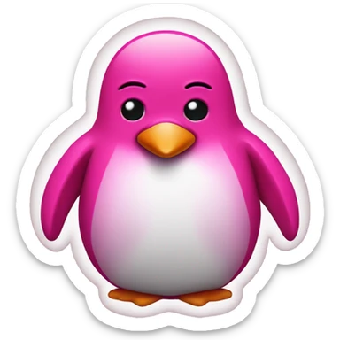 Fully Hot pink penguin  sticker