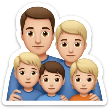 нарисую папу с 4 детьми sticker