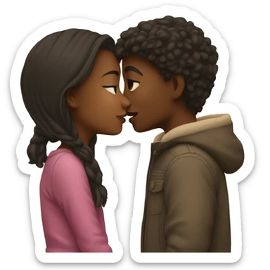Girl and boy kissing sticker