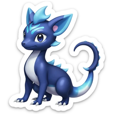 Shiny pastel Nebulae Salandit-Meowstic-Noibat-Fakémon-hybrid-creature (full body)  sticker