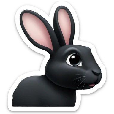 a rabbit in all black  sticker