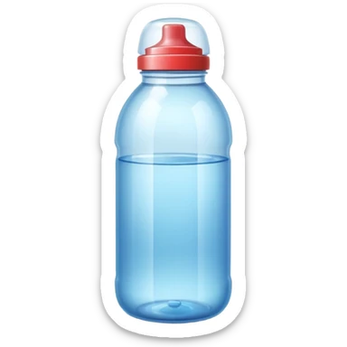 water bottle object icon, transparent bottle with water inside, glossy plastic, 3D cartoon, soft shadow, mobile game icon style, centered, clean background, no text, no watermark
 sticker