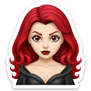 vampira com a cor de pele cinza, cabelo ondulados sticker